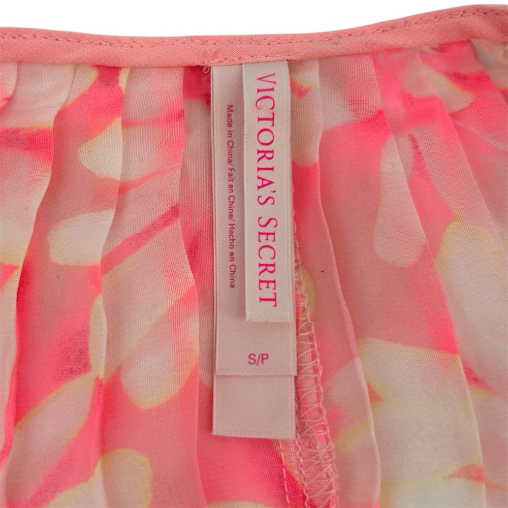 Victoria’s Secret Floral Jewel Neck Open Back Accordion Pleat Babydoll Nightie - Picture 9 of 11